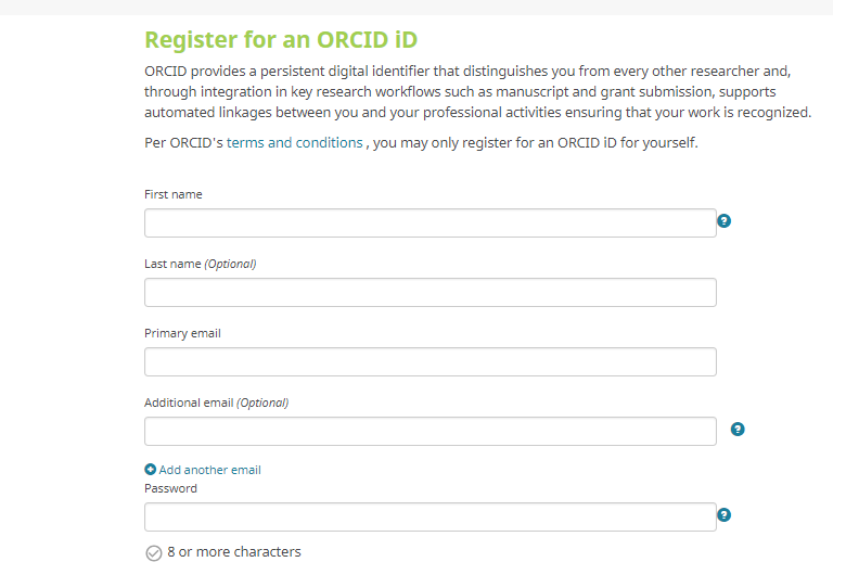 Register ORCID